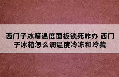 西门子冰箱温度面板锁死咋办 西门子冰箱怎么调温度冷冻和冷藏